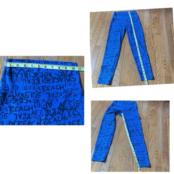 Aerie Offline 7/8 Women Leggings S/P‎ Yoga Gray Floral Blue Bundle Casual Active - Picture 16 of 17
